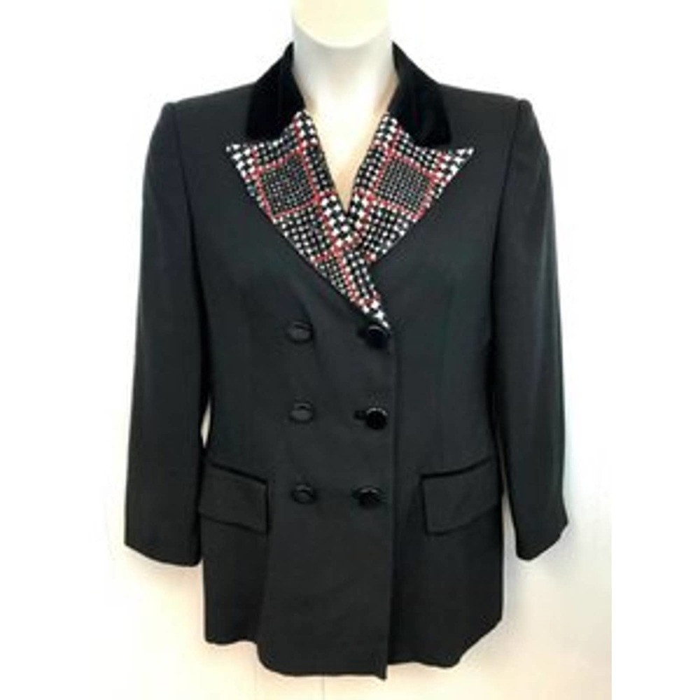 Oronero On by CArla Carini Embellished Lapels Black Cocktail Jacket 46